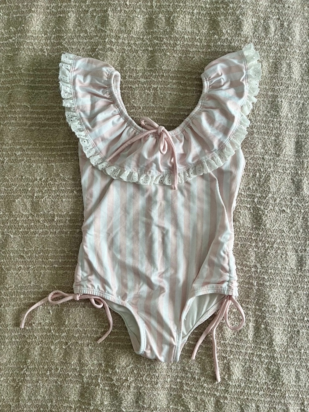 Well Dressed Wolf *Wildling* one piece pink/white stripe swimsuit